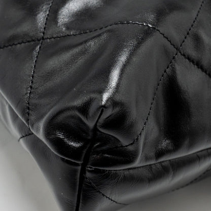 Chanel Medium 22 Bag Shiny Calfskin Black  (microchip)