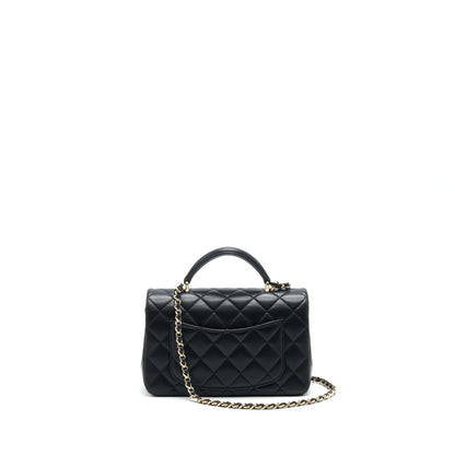 Chanel 21K top handle mini Rectangular flap Bag Black L