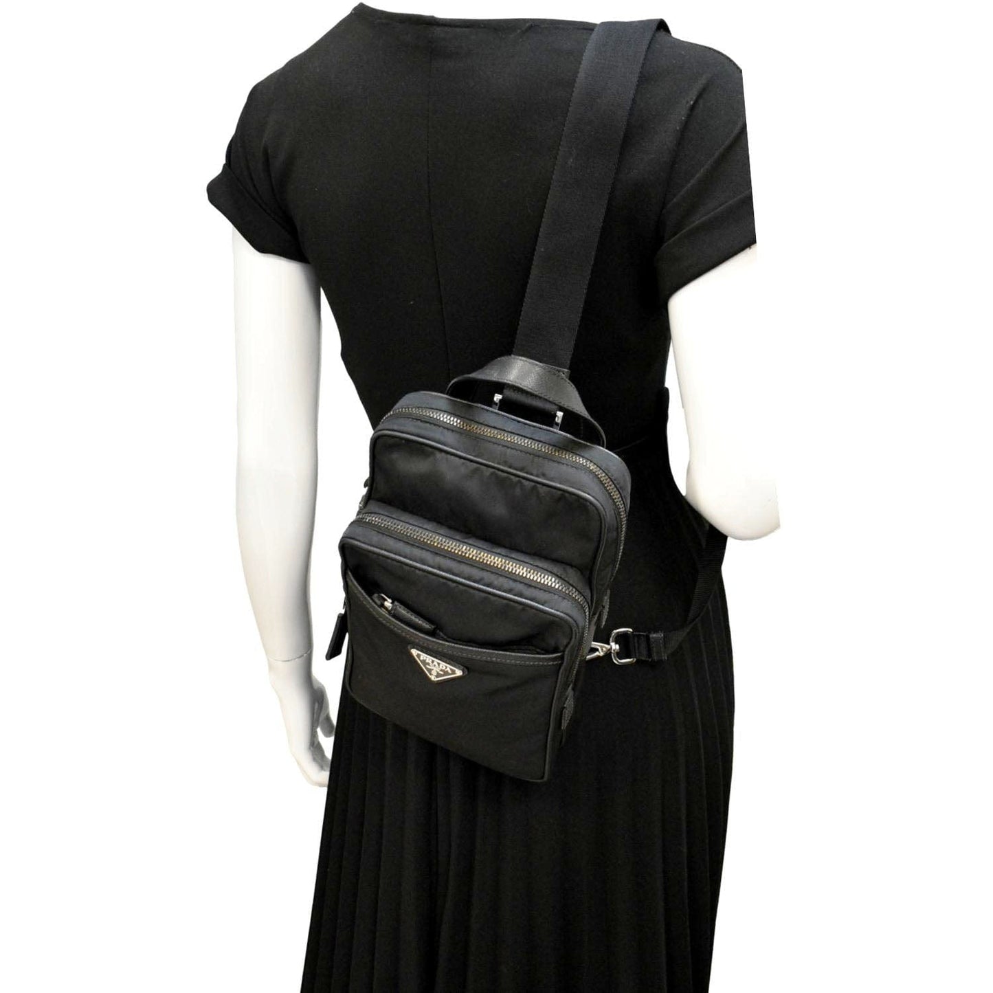 PRADA 2vz026 Nylon Backpack Bag Black