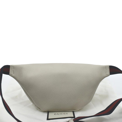 GUCCI Print Small Leather Belt Waist Bum Bag White