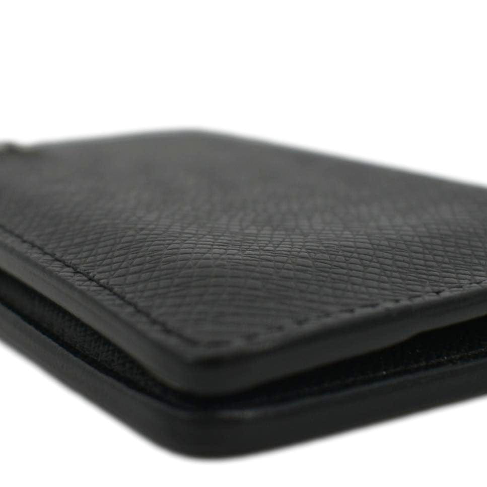 LOUIS VUITTON Taiga Leather Pocket Organizer Zippy Wallet Black