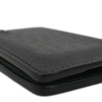LOUIS VUITTON Taiga Leather Pocket Organizer Zippy Wallet Black