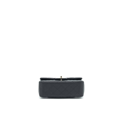 Chanel 21K Top Handle Mini Rectangular Flap Bag Black