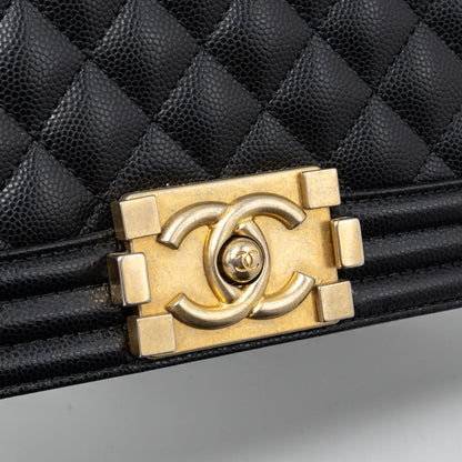Chanel Medium Classic Boy Bag Caviar Black