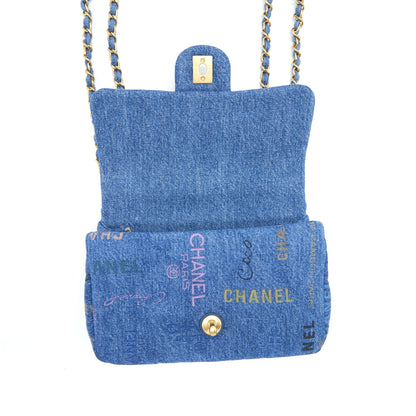 Chanel 22P Small Flap Bag 23cm Denim Blue