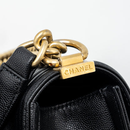 Chanel Medium Classic Boy Bag Caviar Black