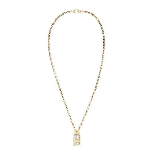 Chanel Square CC Logo Crystal Pendant Light Gold Tone