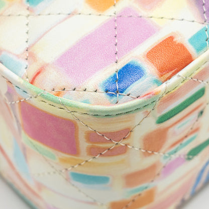 Chanel Medium Double Flap Bag Umbrella Rainbow Print Calfskin Multicolour