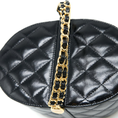 Chanel 23C Flap Bucket Bag Lambskin Black  (Microchip)