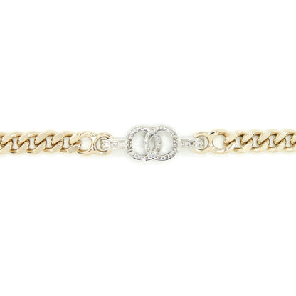 Chanel CC Logo Chain Bracelet Light Gold Tone