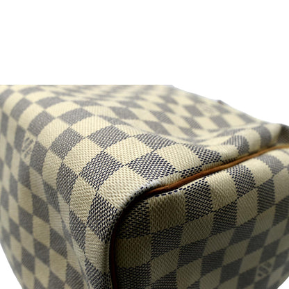 LOUIS VUITTON Speedy 35 Damier Azur Satchel Bag White