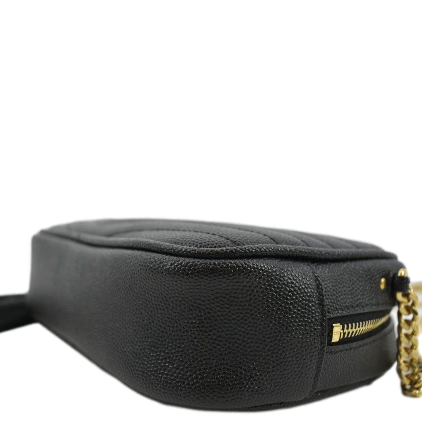 YVES SAINT LAURENT Lou Chevron Leather Camera Crossbody Bag Black