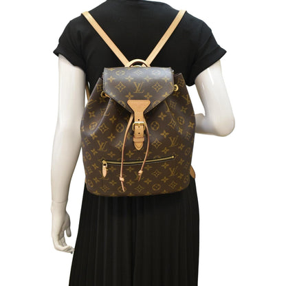 LOUIS VUITTON Montsouris PM Monogram Canvas Backpack Brown