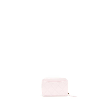 Chanel 22P Zip Card holder Caviar pink L