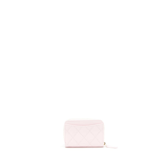 Chanel 22P Zip Card holder Caviar pink L