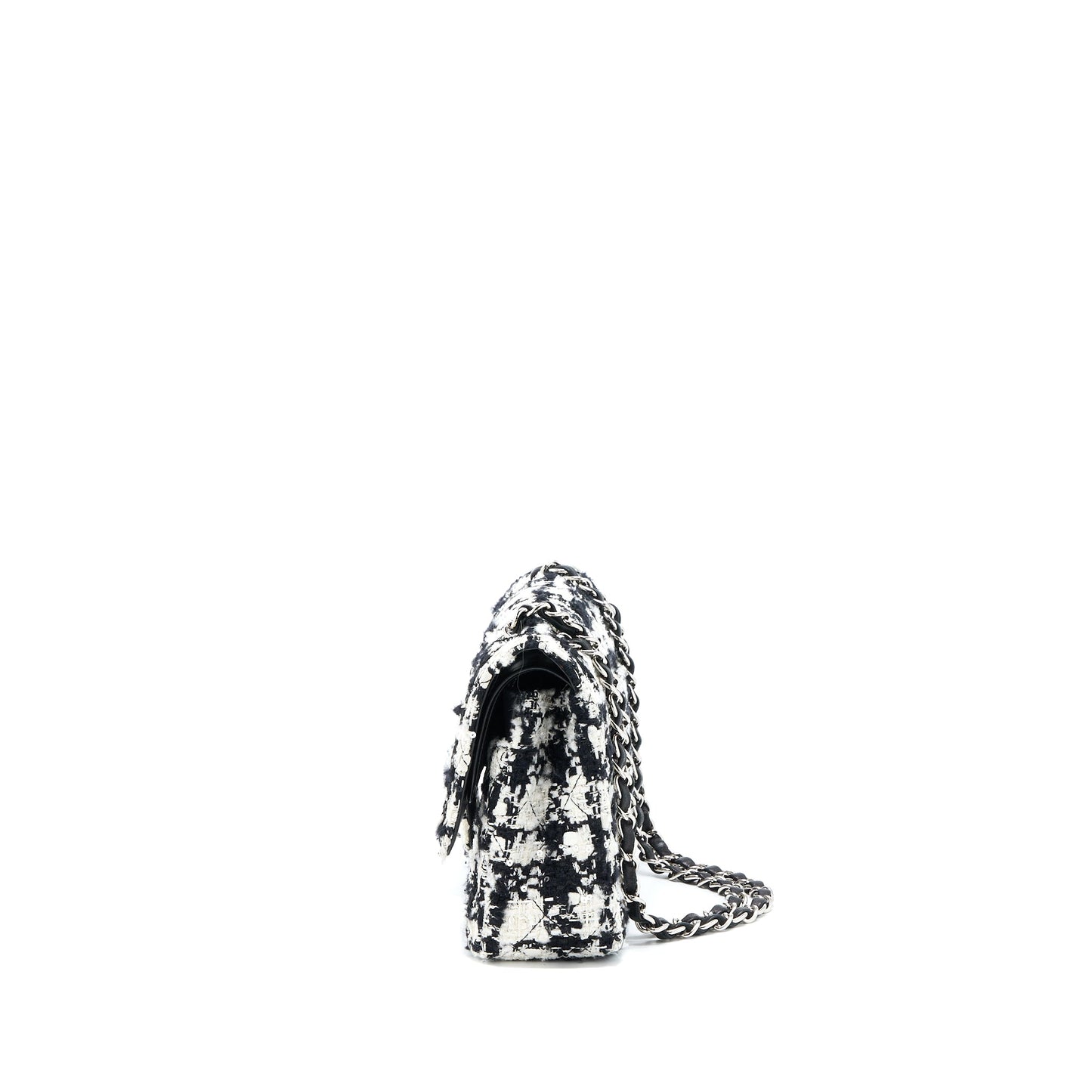 Chanel Classic Double Flap Bag Tweed Black/White