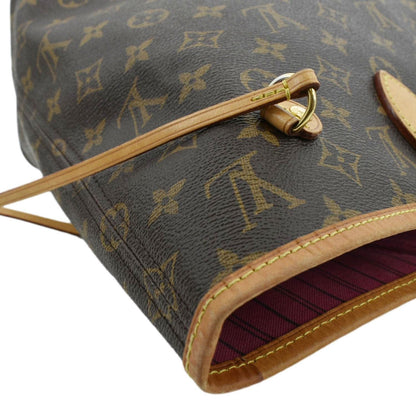 LOUIS VUITTON Neverfull MM Monogram Canvas Tote Bag Brown