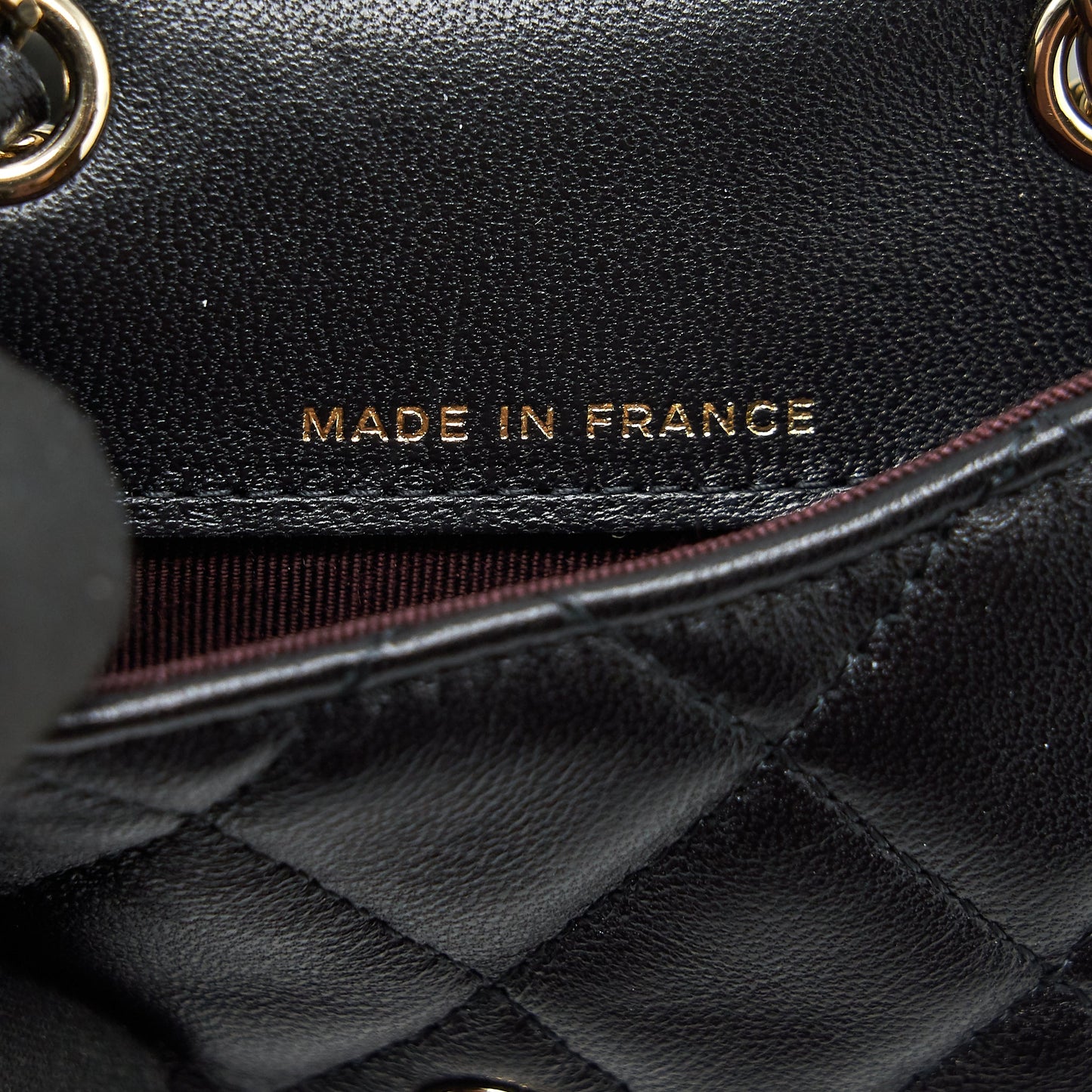 Chanel Flap Card Holder Belt Bag With Chain Lambskin Black L