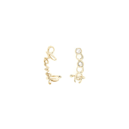 Chanel Coco Chanel Letter Earrings Light Gold Tone