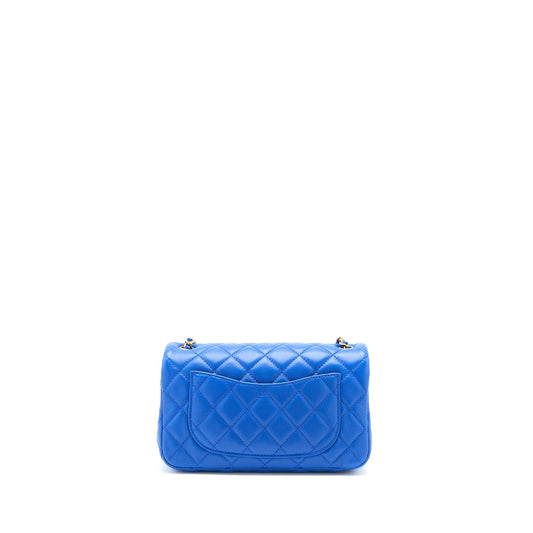 Chanel Pearl Crush Mini Rectangular Lambskin Blue Brushed  (Microchip)