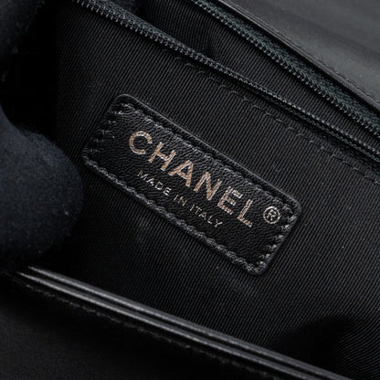 Chanel New Medium Boy Bag Lambskin Black Ruthenium Hardware