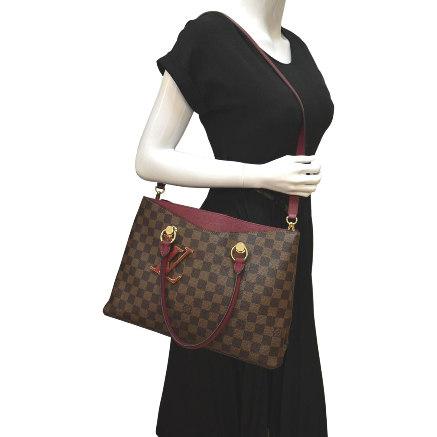 LOUIS VUITTON LV Riverside Damier Ebene Shoulder Bag Brown