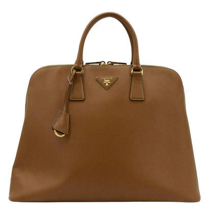 PRADA Promenade Saffiano Leather Satchel Bag Light Brown