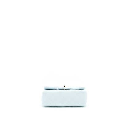 Chanel 21K Mini Top Handle Rectangular Flap Bag Pastel Blue L