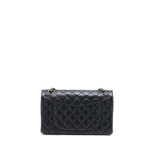 Chanel Small 2.55 255 Double Flap Bag Calfskin Black Ruthenium