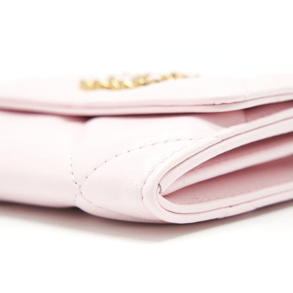 Chanel 19 Flap Cardholder Lambskin Light Pink