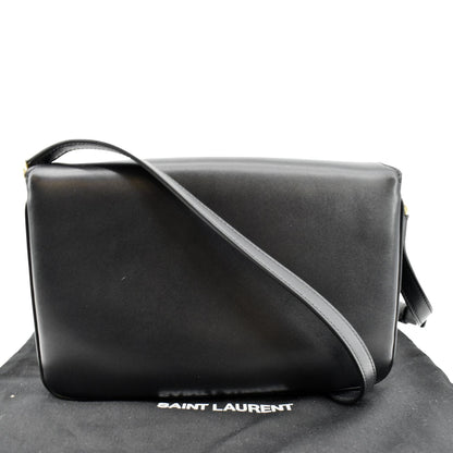 YVES SAINT LAURENT Le Maillon Smooth Leather Shoulder Bag Black