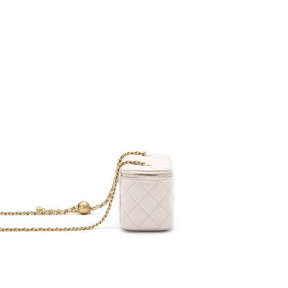 Chanel Pearl Crush Long Vanity On Chain Lambskin Light Purple