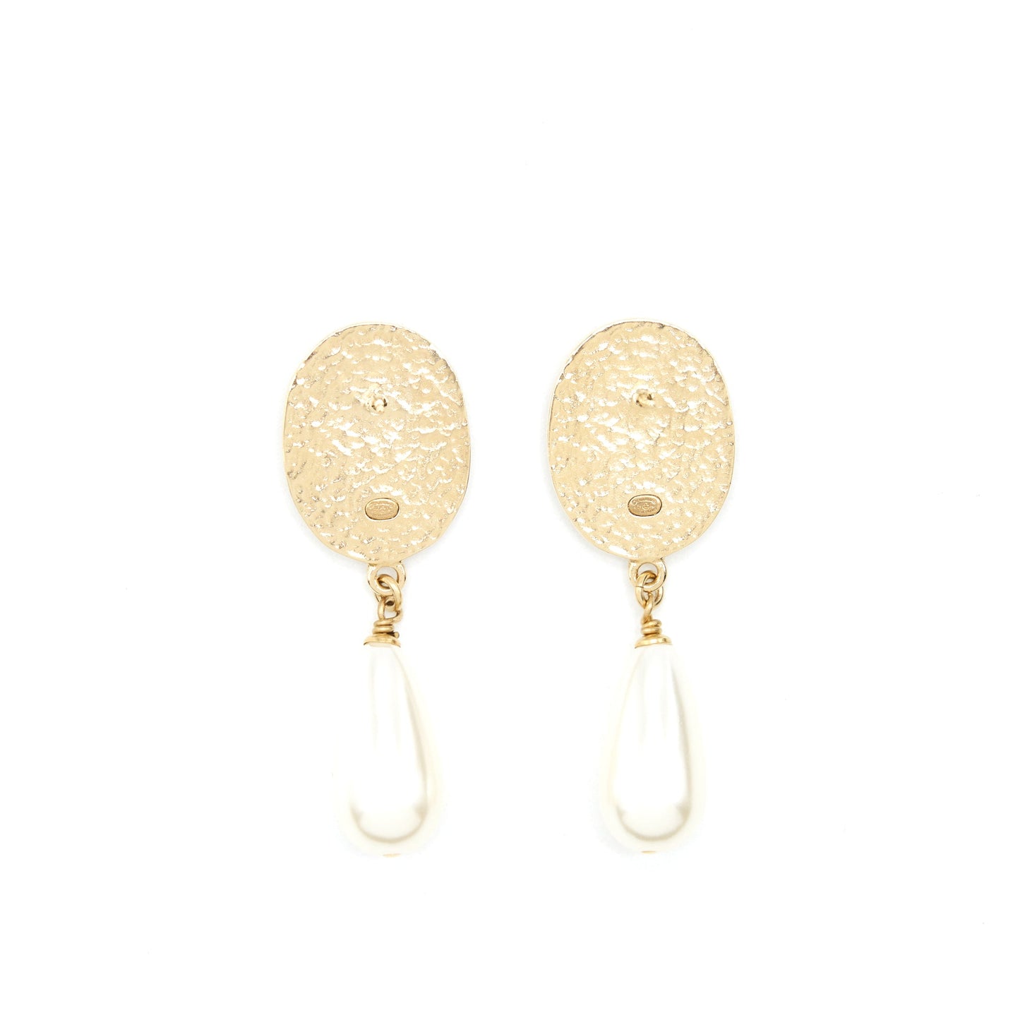 Chanel Pearl Drop Earrings With Crystals