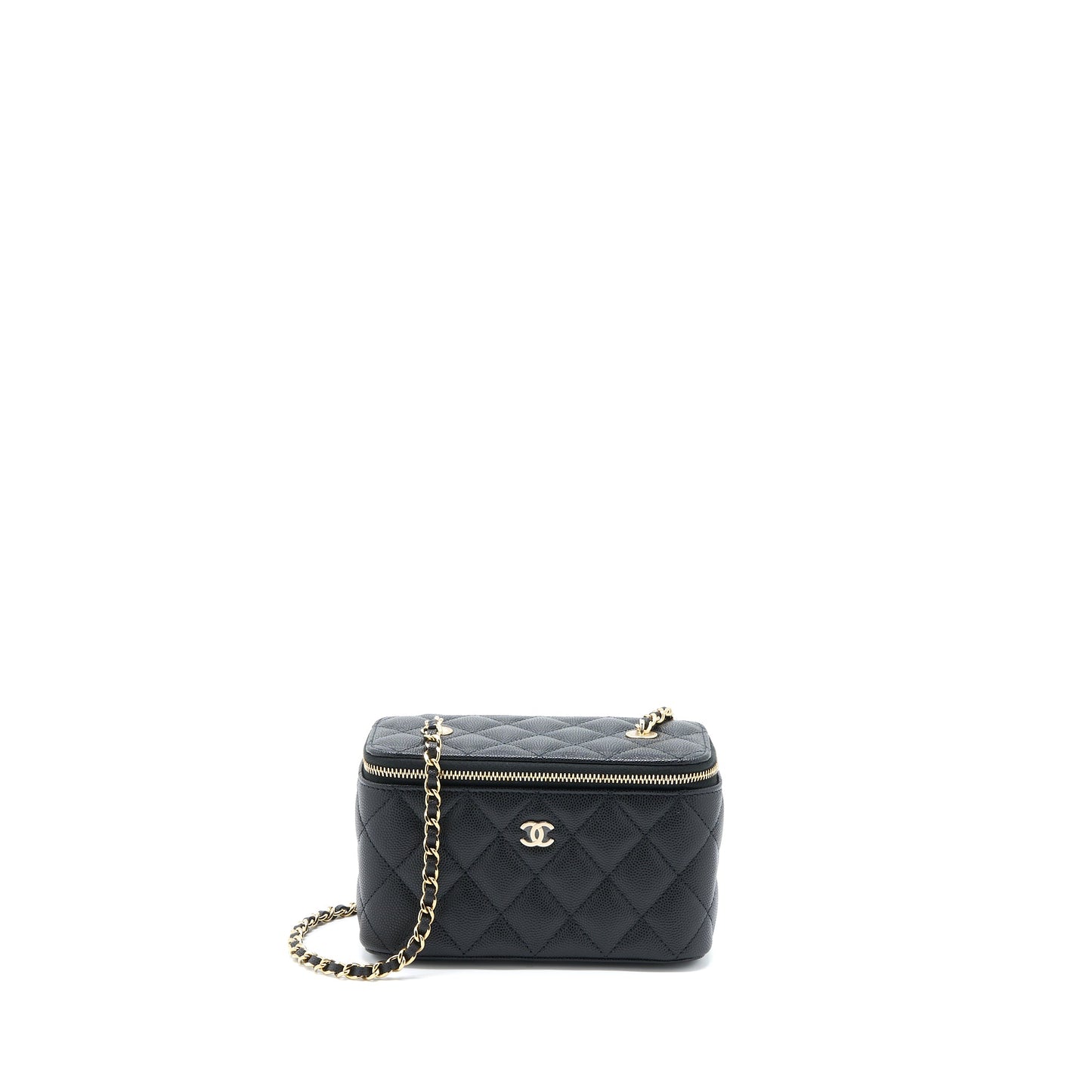 Chanel Long Vanity with Chain Caviar Black L (Microchip)