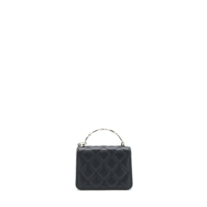 Chanel 22S Giant Chain Top Handle Mini Flap Bag Caviar Black