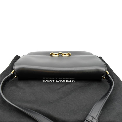 YVES SAINT LAURENT Le Maillon Smooth Leather Shoulder Bag Black