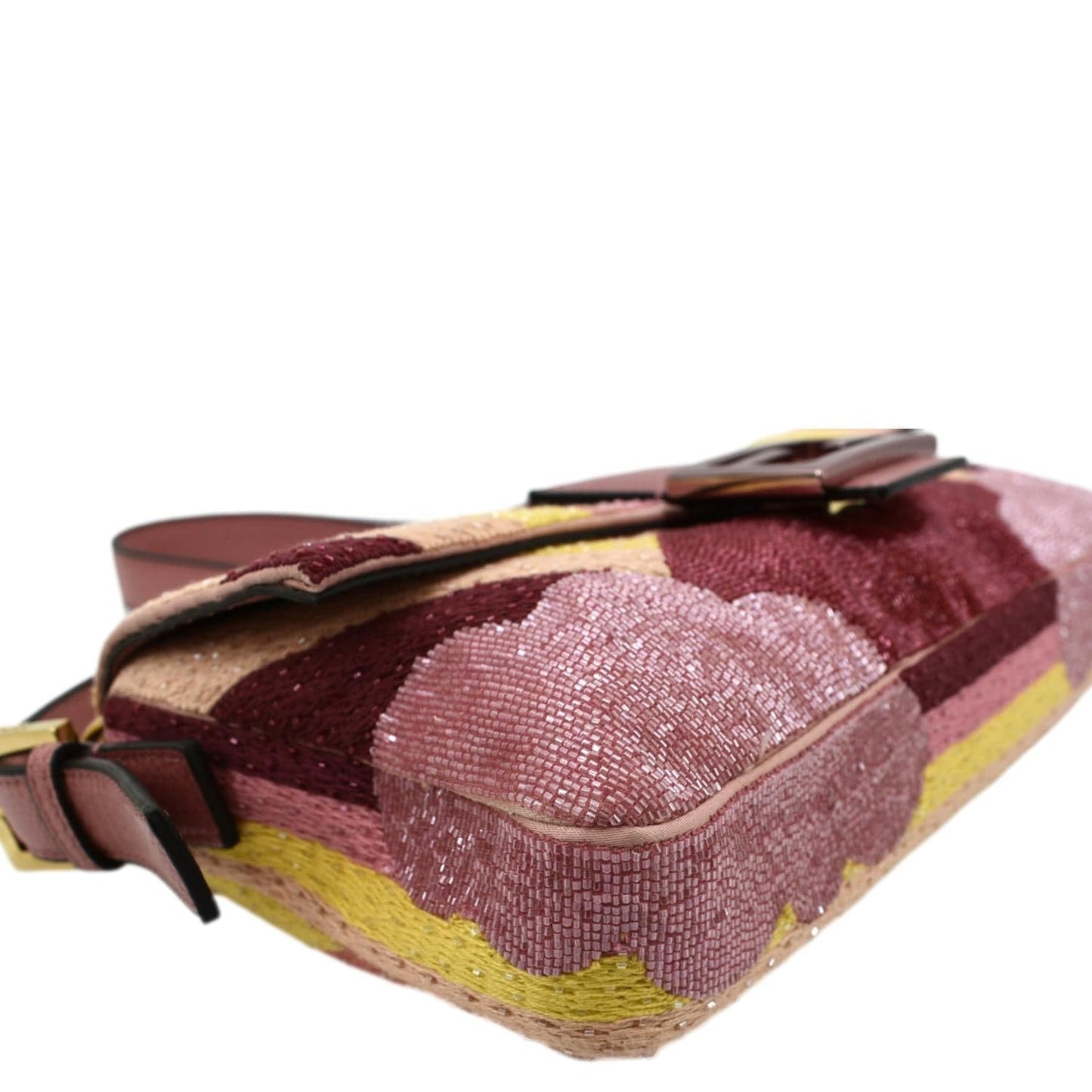 FENDI Baguette 1997 Satin Leather Shoulder Satchel Bag Multicolor
