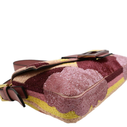 FENDI Baguette 1997 Satin Leather Shoulder Satchel Bag Multicolor
