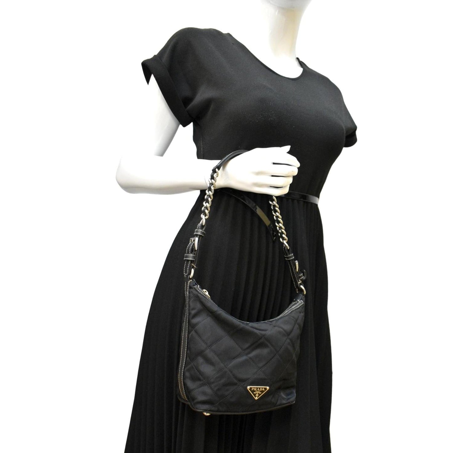 PRADA Tessuto Mini Re-Edition Nylon Shoulder Bag Black