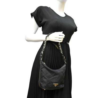 PRADA Tessuto Mini Re-Edition Nylon Shoulder Bag Black