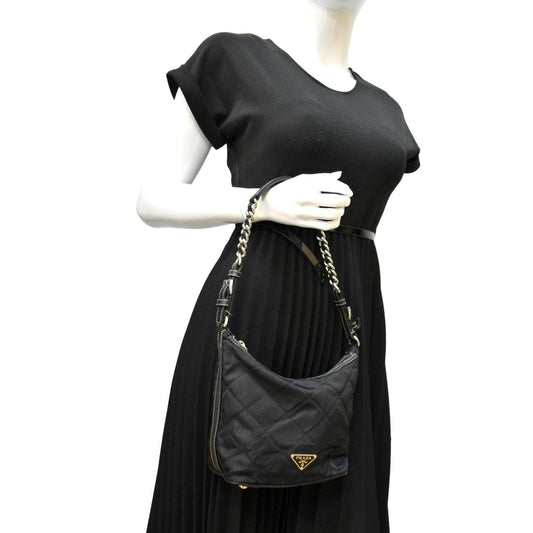 PRADA Tessuto Mini Re-Edition Nylon Shoulder Bag Black