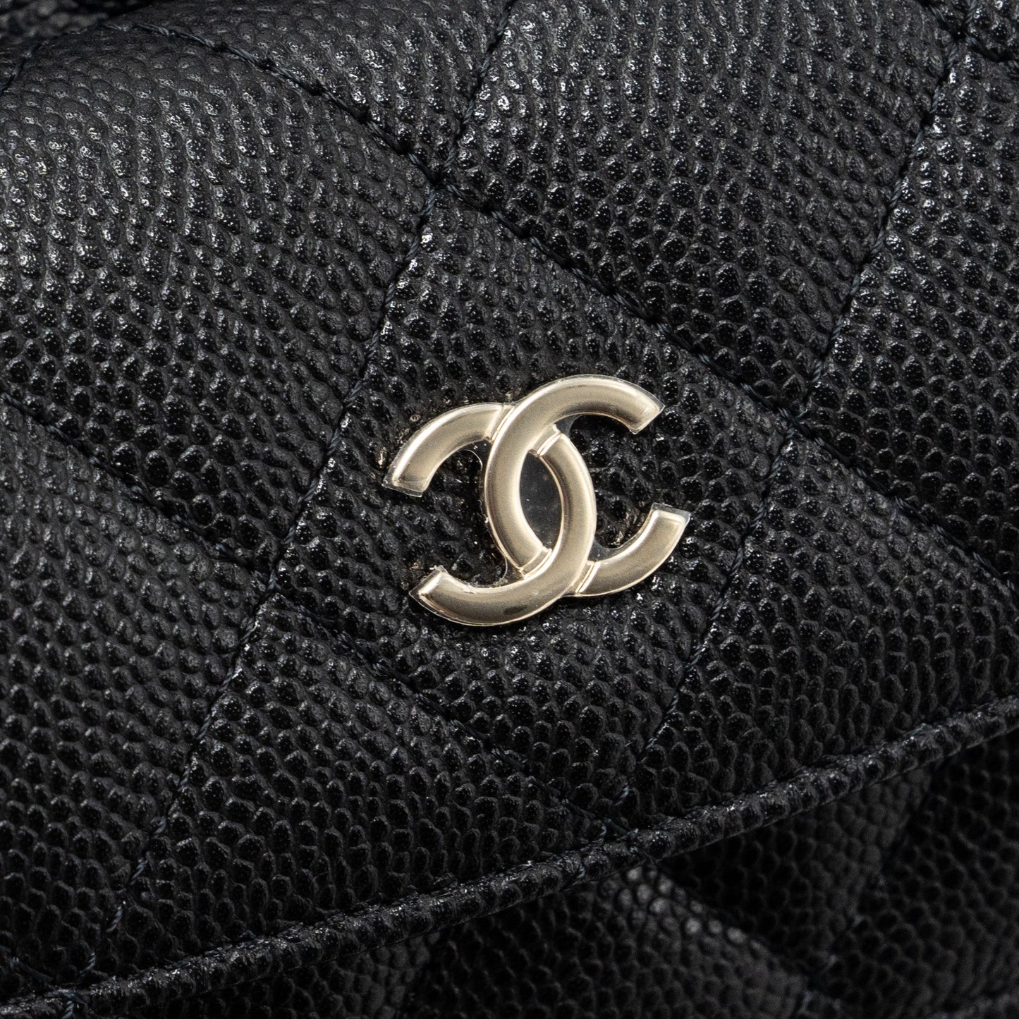 Chanel 24C mini backpack / crossbody bag caviar black L (microchip)