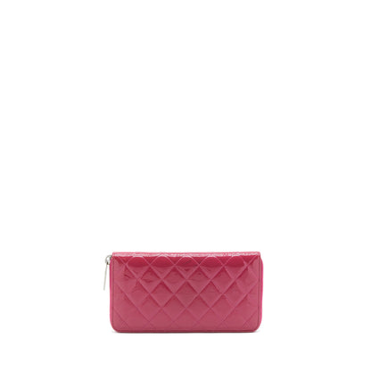 Chanel Long Zip Wallet Patent Fuchsia