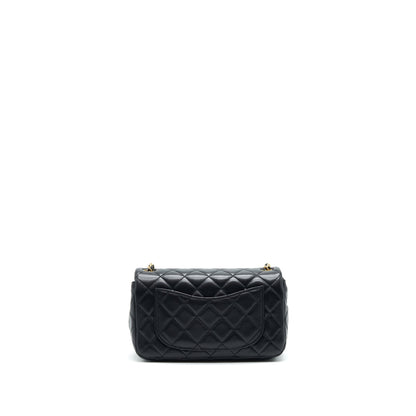 Chanel 22C pearl Crush Mini rectangular Flap Bag Lambskin Black