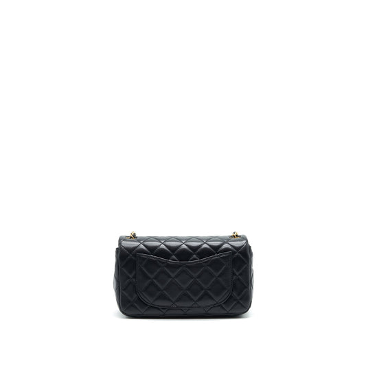 Chanel 22C pearl Crush Mini rectangular Flap Bag Lambskin Black