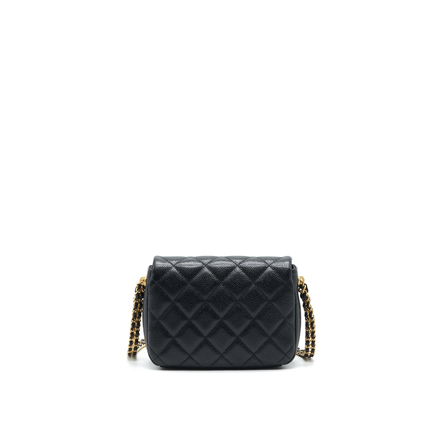 Chanel 21A Mini Square Flap Bag Caviar Black