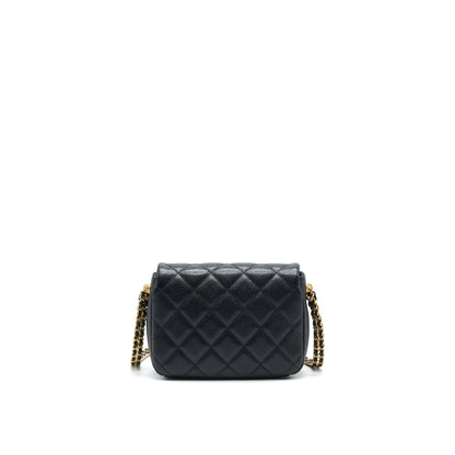 Chanel 21A Mini Square Flap Bag Caviar Black