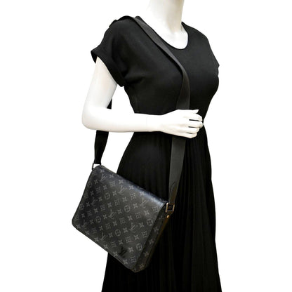 LOUIS VUITTON District PM Monogram Eclipse Messenger Bag Black