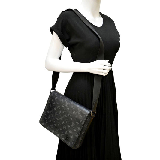 LOUIS VUITTON District PM Monogram Eclipse Messenger Bag Black