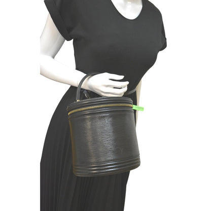 LOUIS VUITTON Cannes Epi Leather Vanity Bag Black